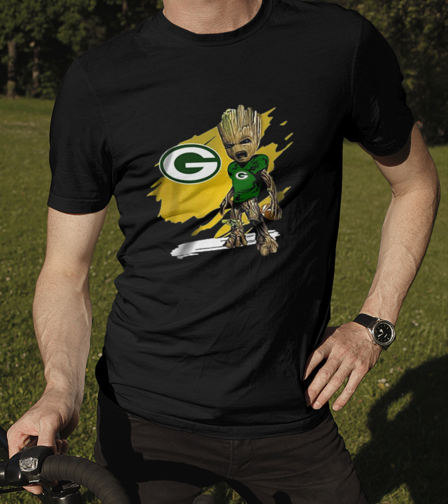 Baby Groot Green Bay Packers Football Fan T-Shirt