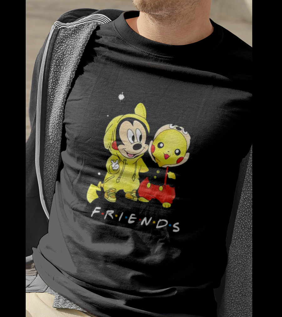 Baby Mickey Mouse And Pikachu Friends Christmas T-Shirt