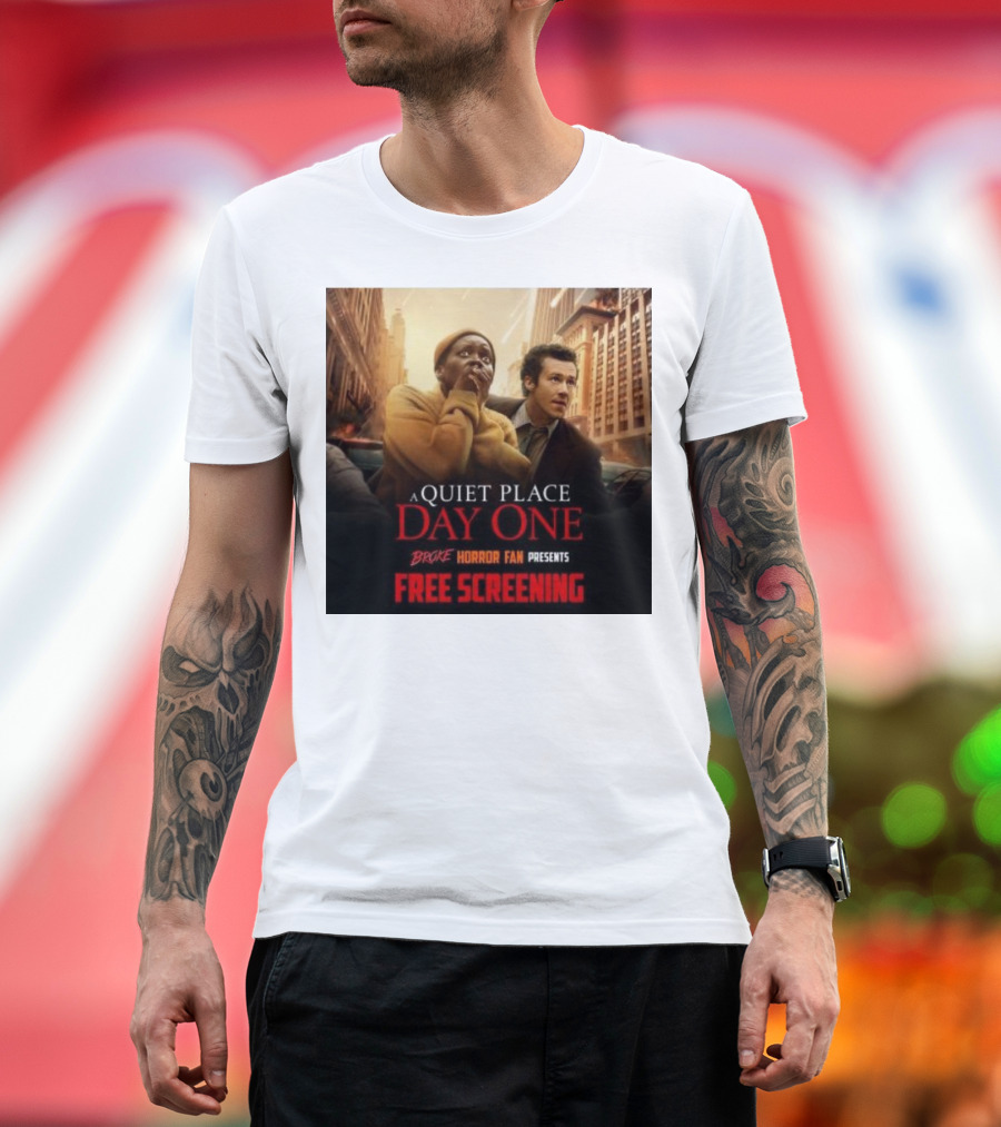 A Quiet Place Day One Broke Horror Fan Presents Free Screening Urban Escape Scene T-Shirt