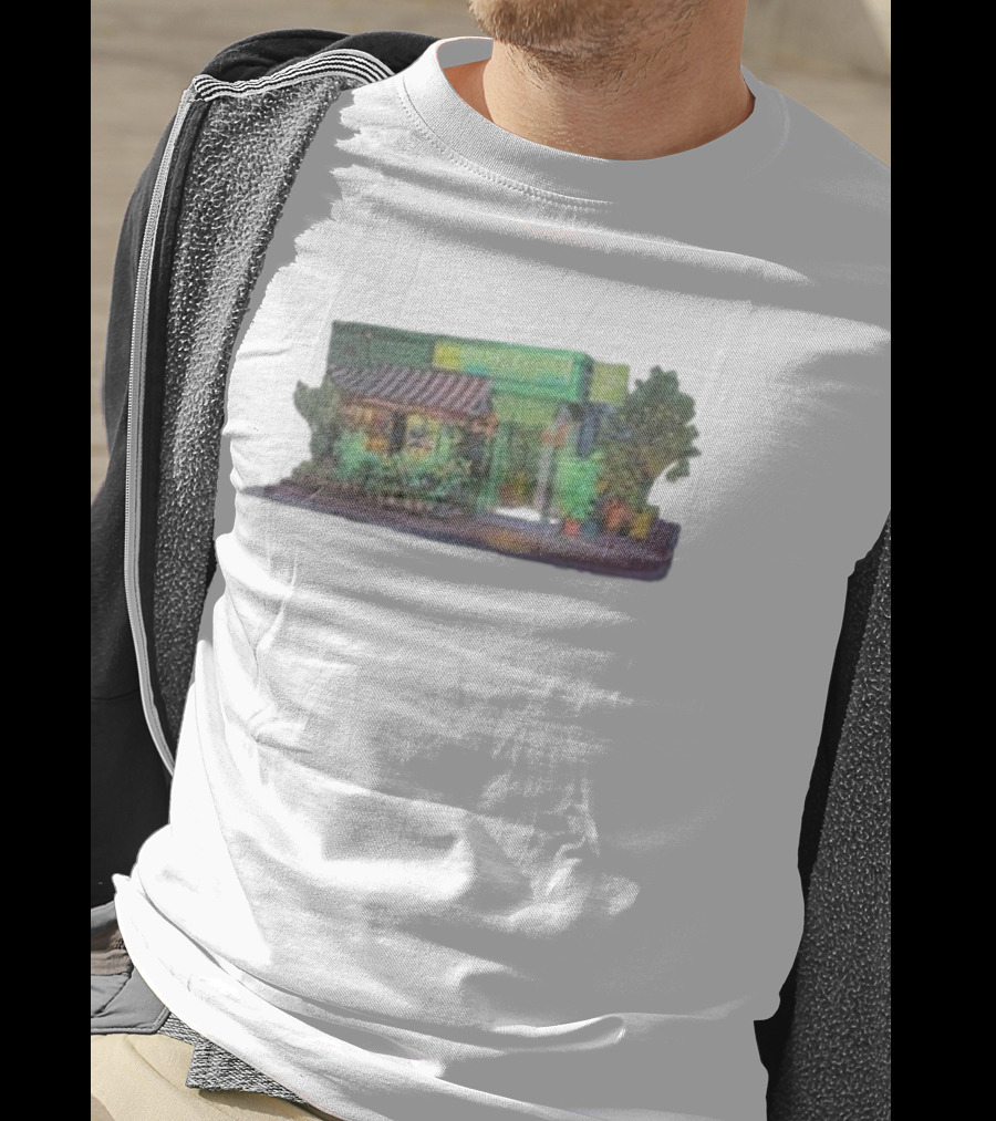 Aplasticplant Botanic Corner Greenhouse Storefront Scene T-Shirt