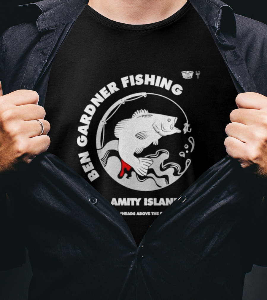 Ben Gardner Fishing Amity Island Heads Above The Rest Iconic Bass Catch T-Shirt
