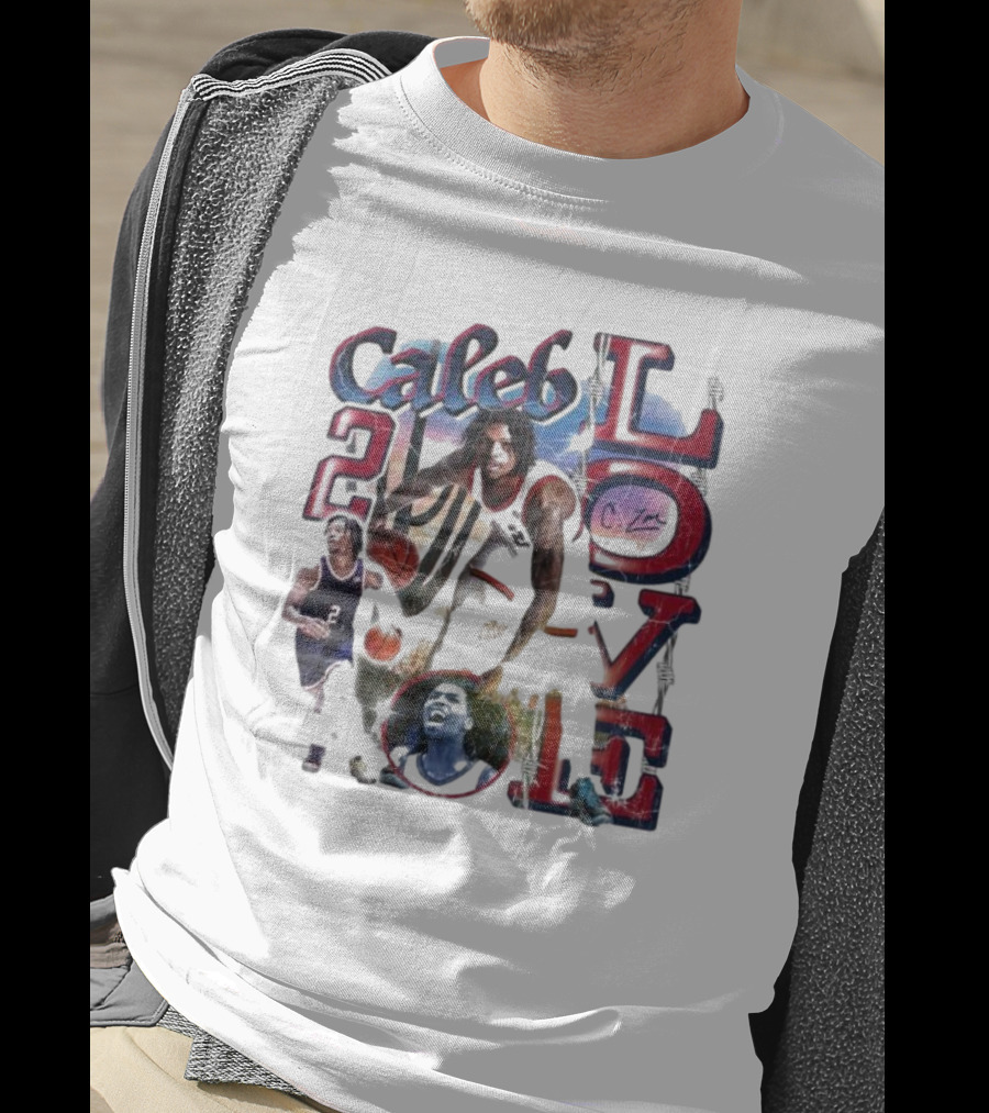 Caleb Love 2 Basketball Signature Jersey Dunk Champion Image T-Shirt