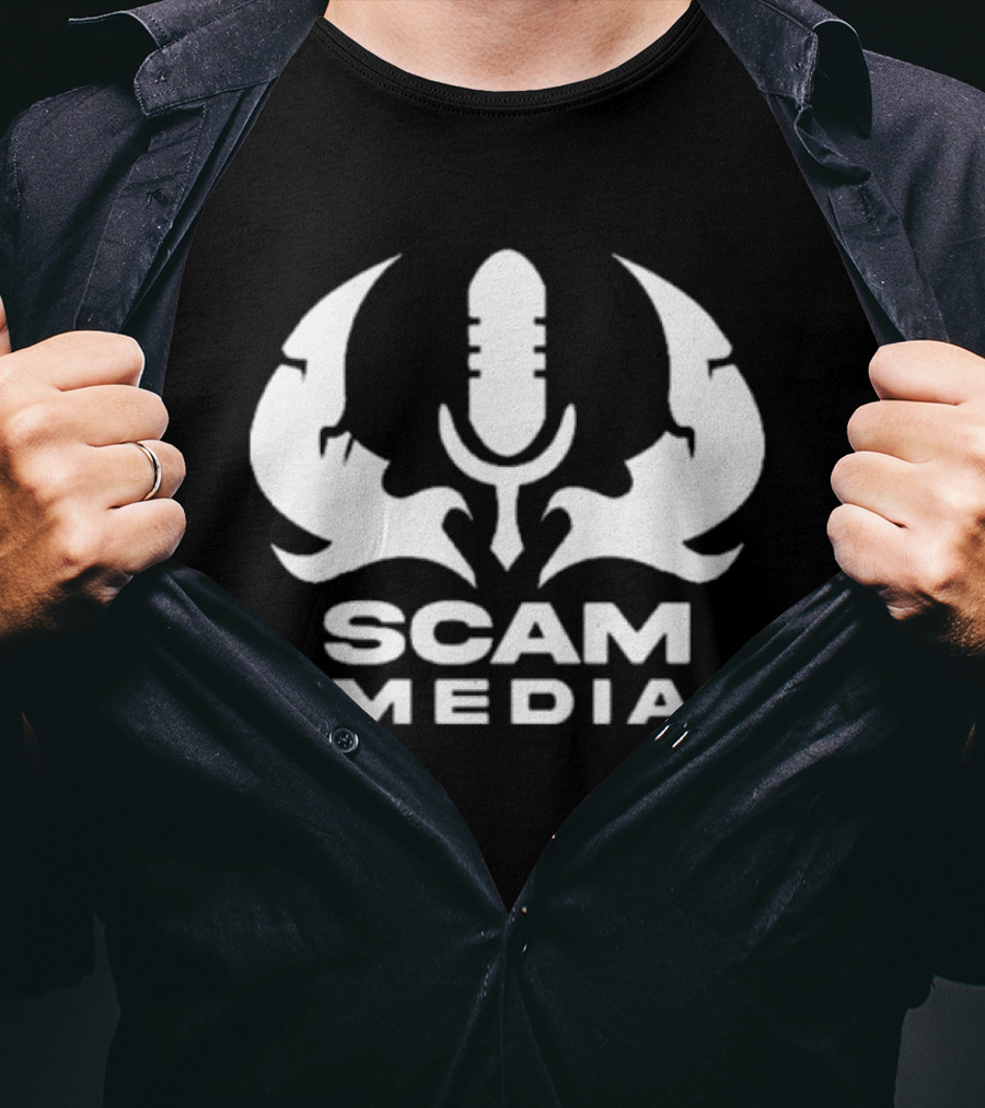 Scam Media Microphone Mandalorian Mythosaur T-Shirt