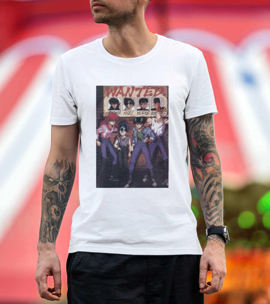 Wanted Poster Kurama Hiei Yusuke Kuwabara Characters T-Shirt