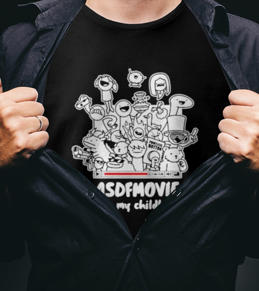 Sharkrobot ASDFMovie Characters Nostalgia Childhood Collection T-Shirt