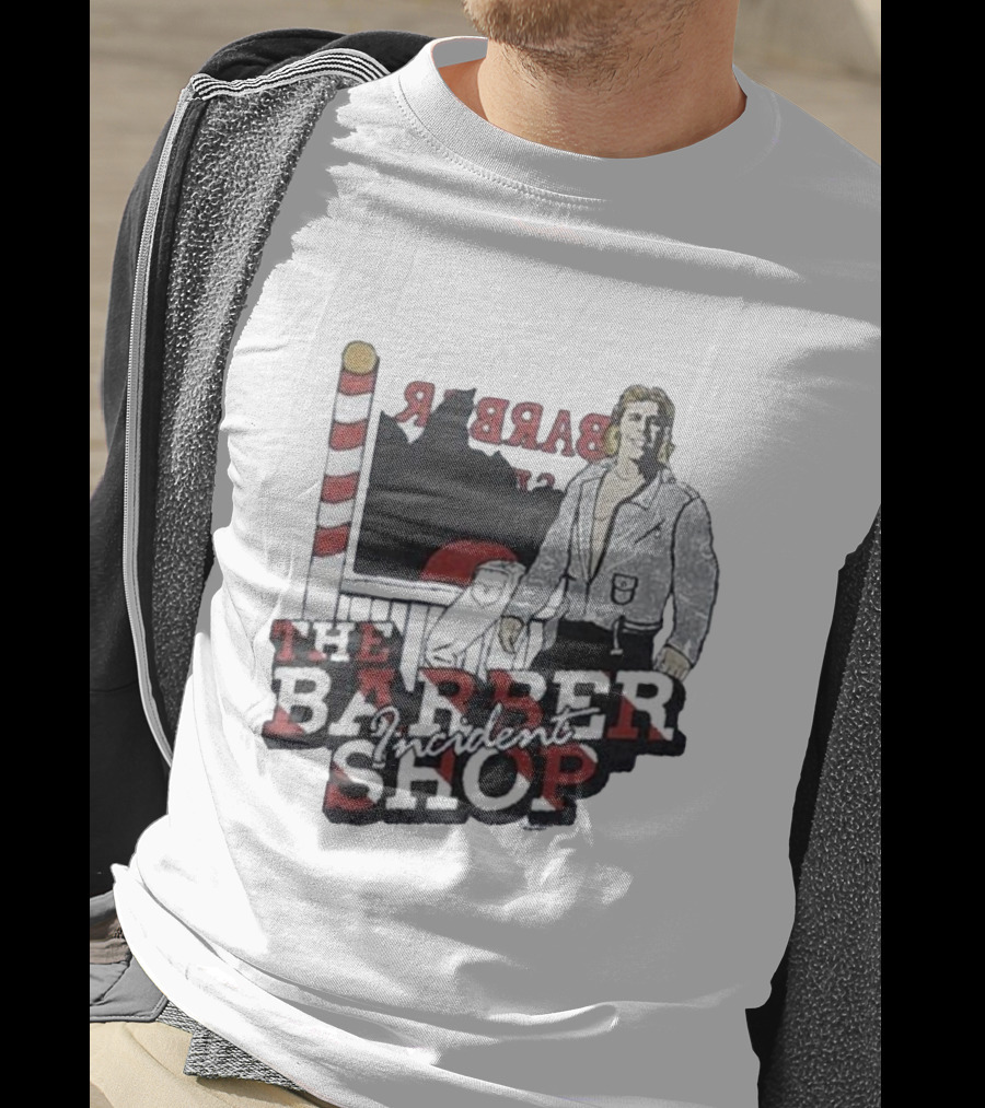 The Barber Shop Incident With Barber Pole Icon And Figure T-Shirt