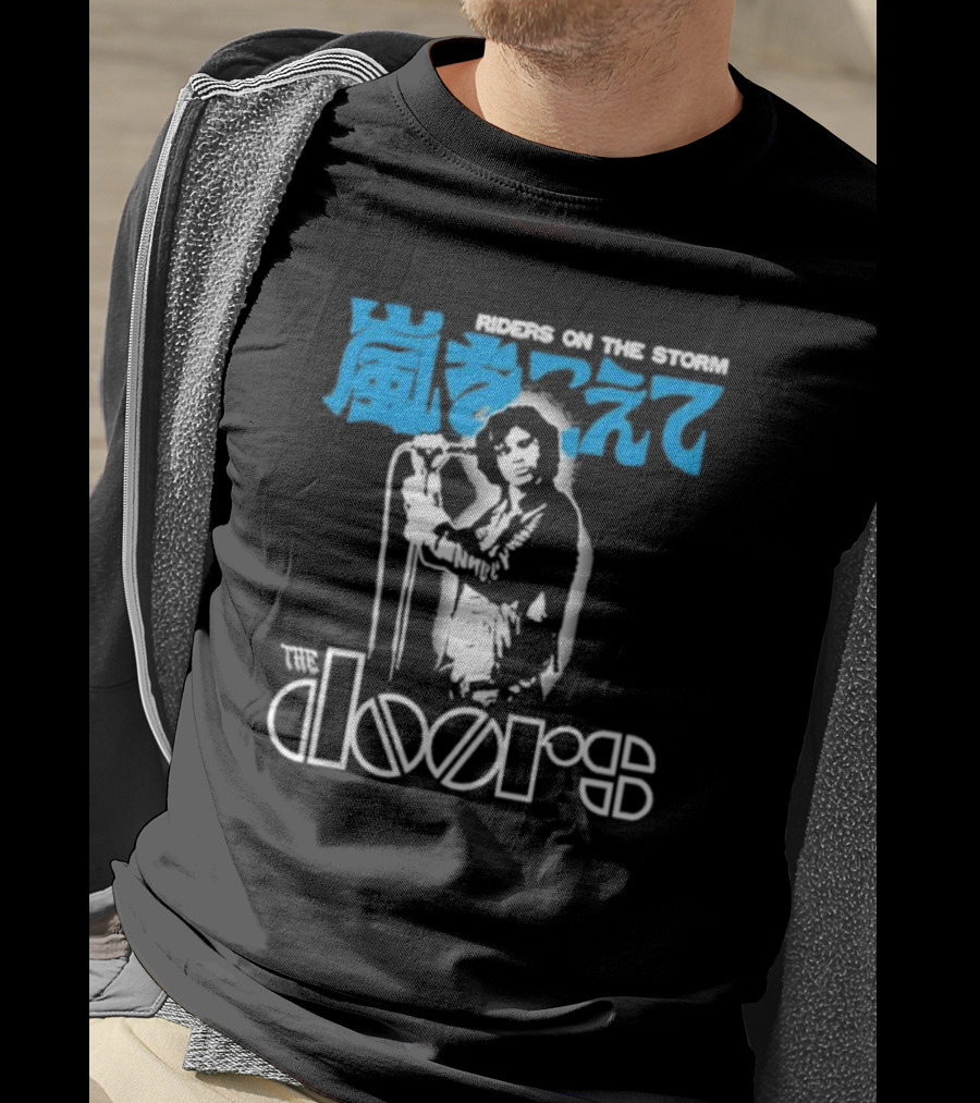 The Doors Riders On The Storm Japanese Text With Iconic Band Member T-Shirt