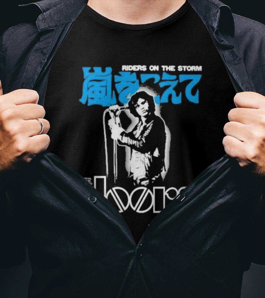 The Doors Riders On The Storm Japanese Text With Iconic Band Member T-Shirt