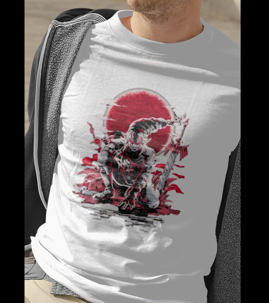 Wax And Wane Paulo Gazola Blood Moon Warrior Blade T-Shirt