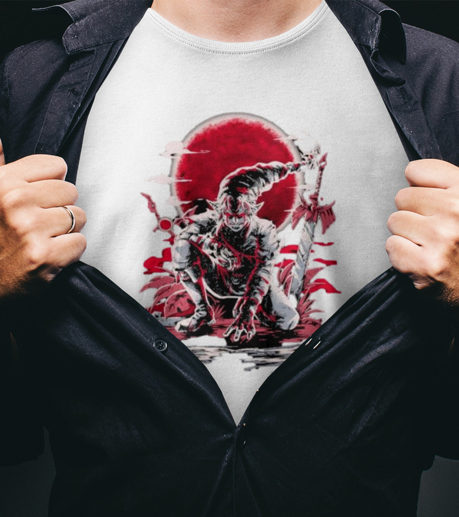 Wax And Wane Paulo Gazola Blood Moon Warrior Blade T-Shirt