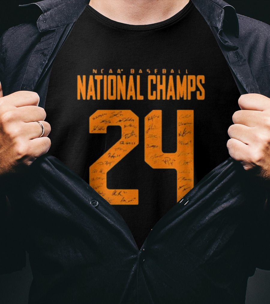 NCAA Baseball National Champs 24 Tennessee Volunteers Signature T-Shirt