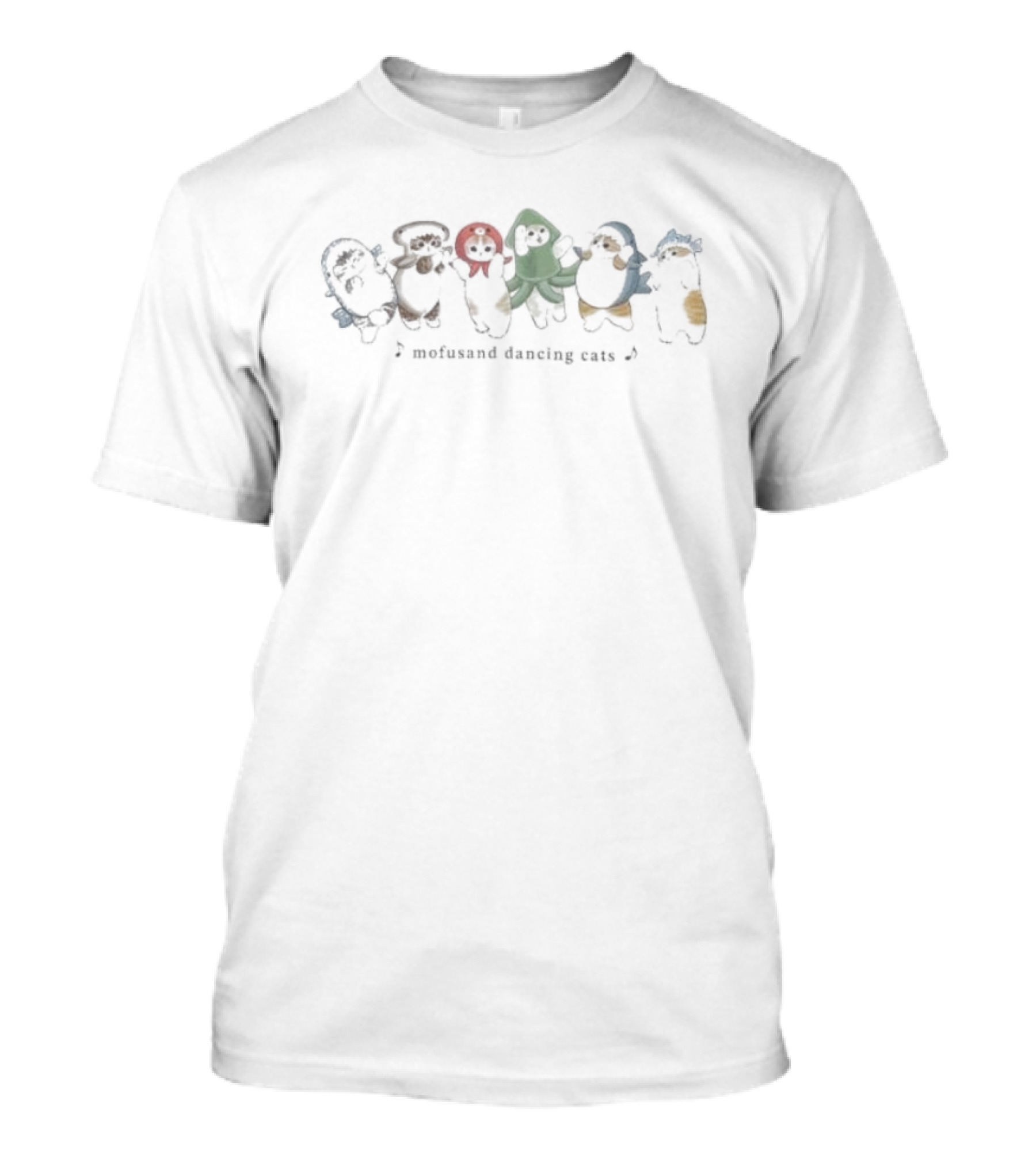 Mofusand Whimsical Dancing Cats Ensemble T-Shirt