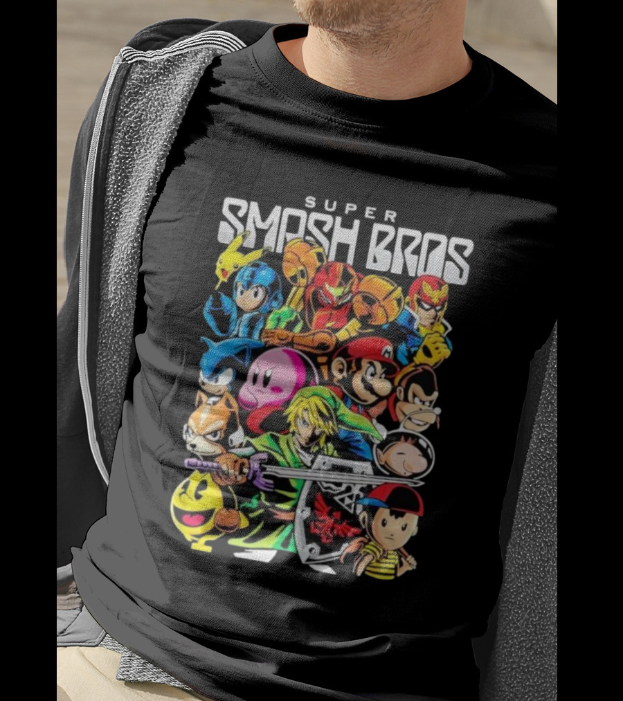 Super Smash Bros Iconic Video Game Characters Draculabyte Wario64 T-Shirt