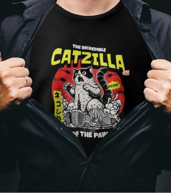 The Incredible Catzilla Meow King Of The Pawsters T-Shirt