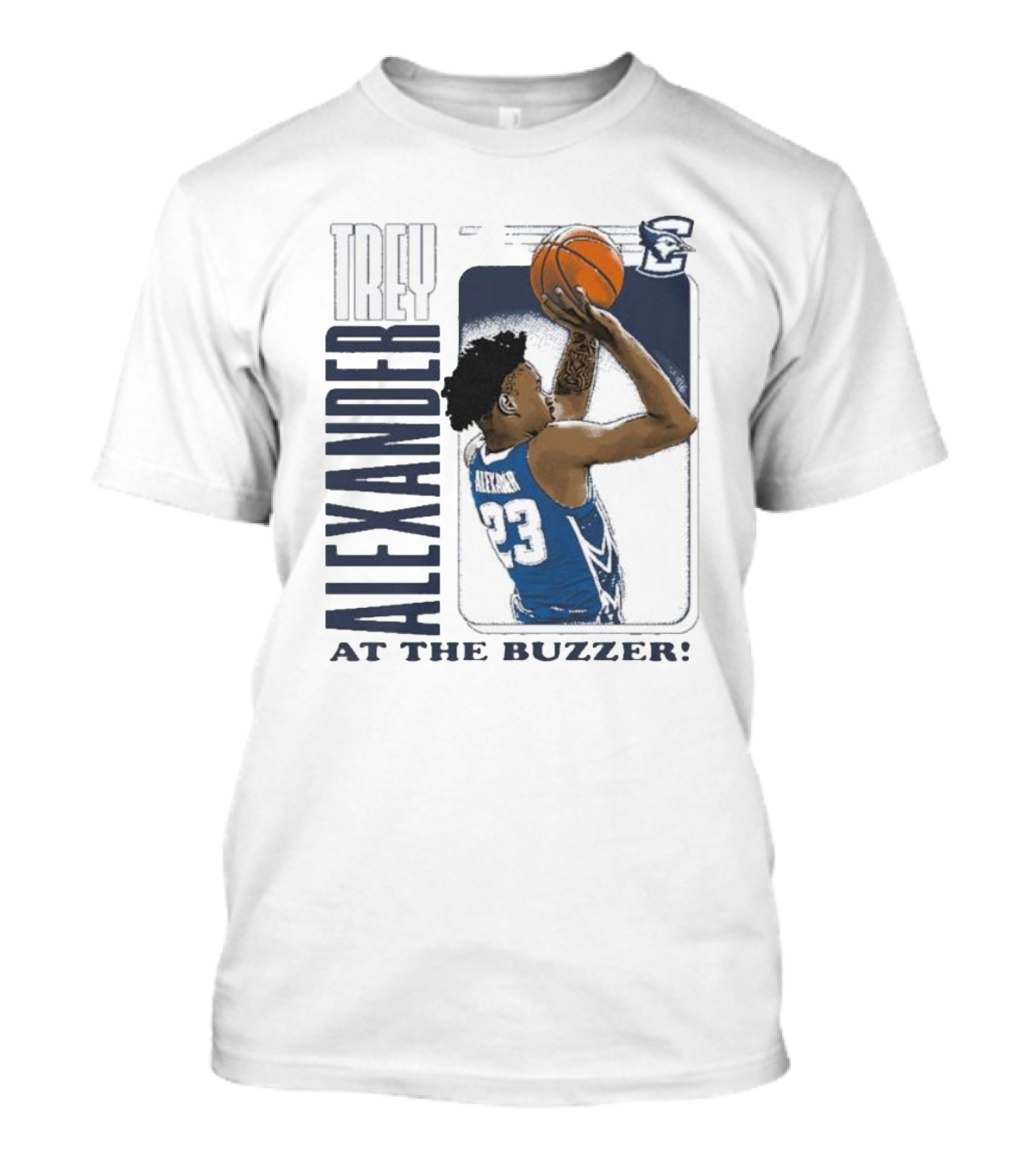 Trey Alexander 23 At The Buzzer Basketball Creighton Bluejays T-Shirt