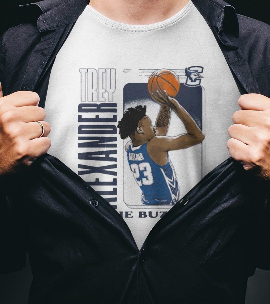 Trey Alexander 23 At The Buzzer Basketball Creighton Bluejays T-Shirt