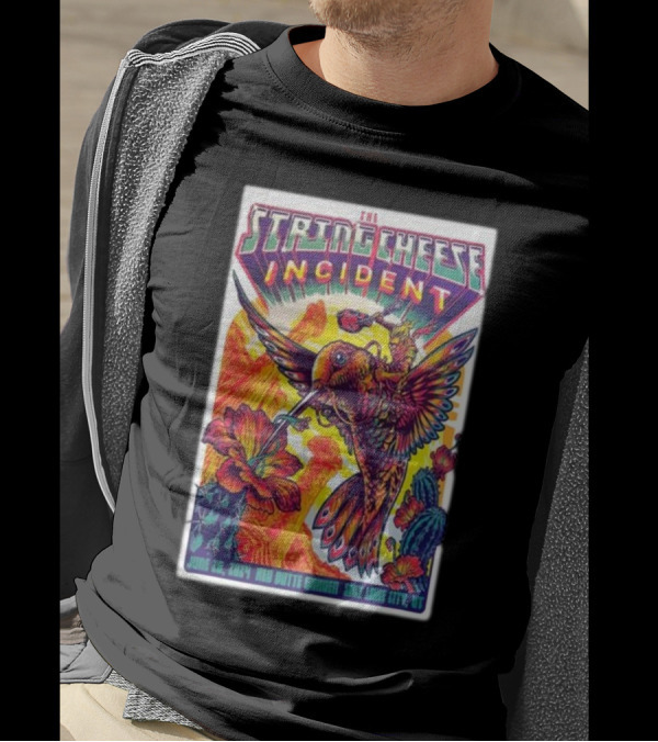 The String Cheese Incident June 26 2024 Red Butte Garden Salt Lake City UT Vibrant Hummingbird And Flowers T-Shirt