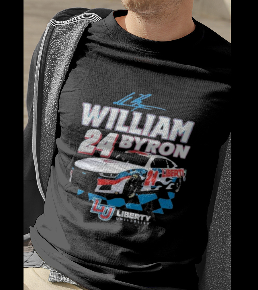 William Byron 24 Liberty University Race Car LU Signature T-Shirt