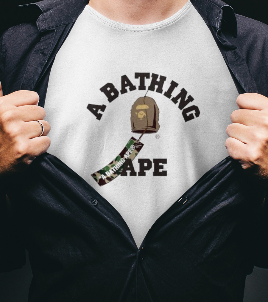 A Bathing Ape Camouflage Wind Chimes Ape Head T-Shirt