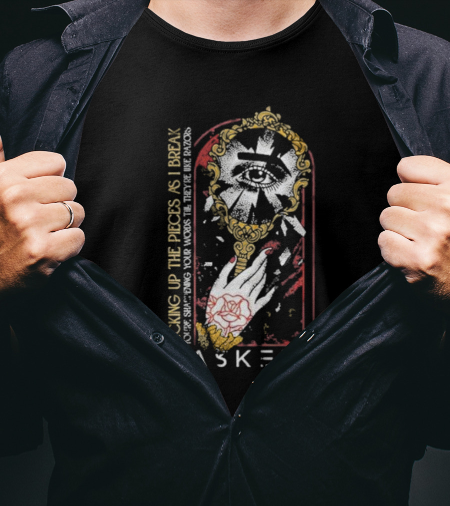 Caskets Band Picking Up The Pieces Broken Mirror Razor Words T-Shirt