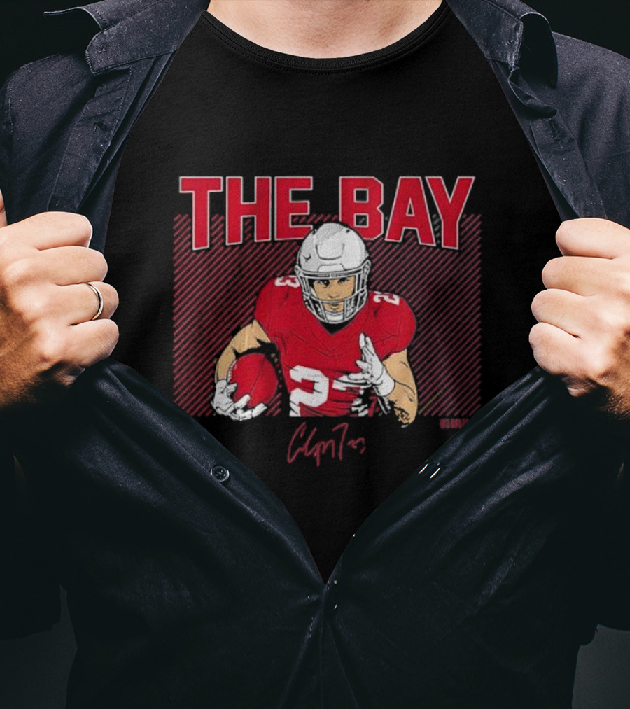 THE BAY Christian McCaffrey Red Football T-Shirt