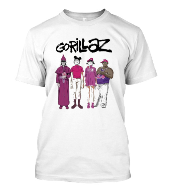 Gorillaz Cracker Island Group In Pink Outfits T-Shirt