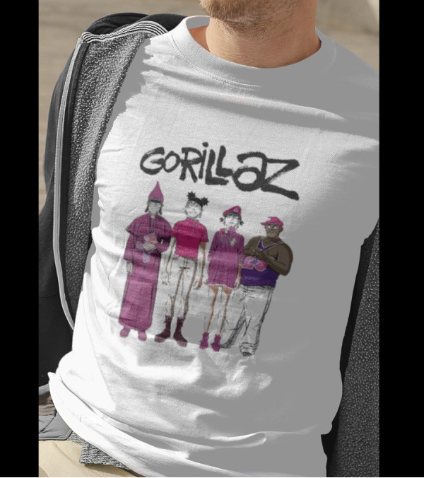 Gorillaz Cracker Island Group In Pink Outfits T-Shirt