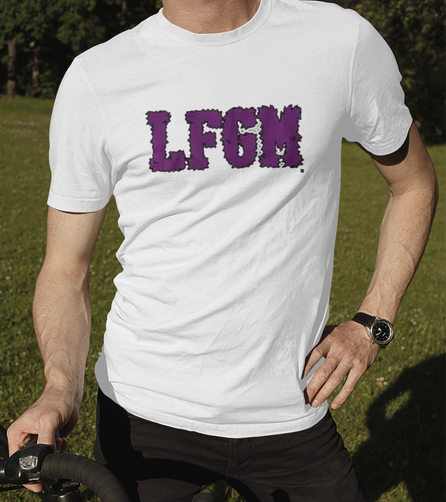 Fuzzy LFGM Purple Text T-Shirt