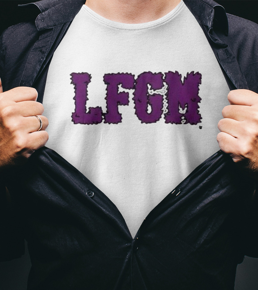 Fuzzy LFGM Purple Text T-Shirt