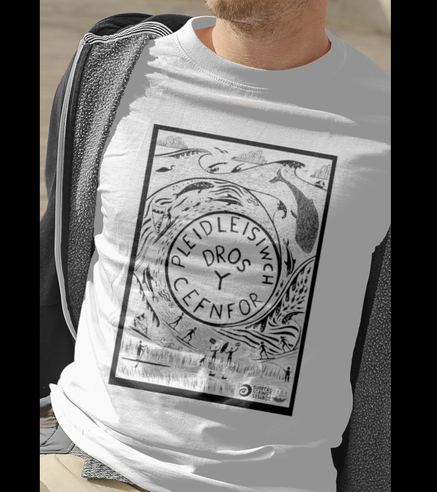 Pleidleisiwch Cefnfor Dros Y Surfres Against Sewage Ocean Conservation Wave Whales Surfing T-Shirt