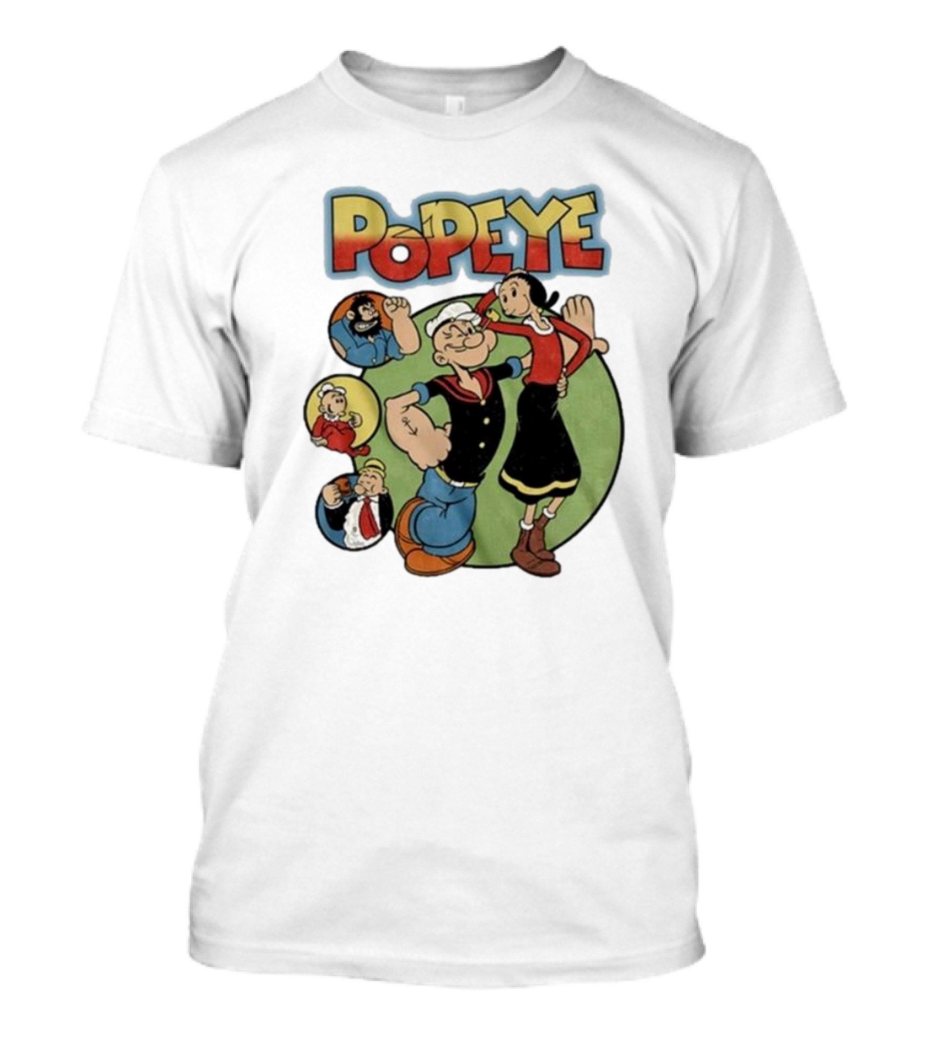 Popeye And Olive Oyl Cartoon Characters Sailor Spinach Classic Animation T-Shirt
