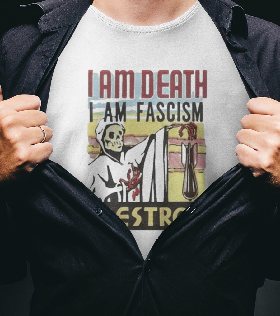 Propagandopolis I Am Death I Am Fascism I Destroy Skeleton Bomb T-Shirt