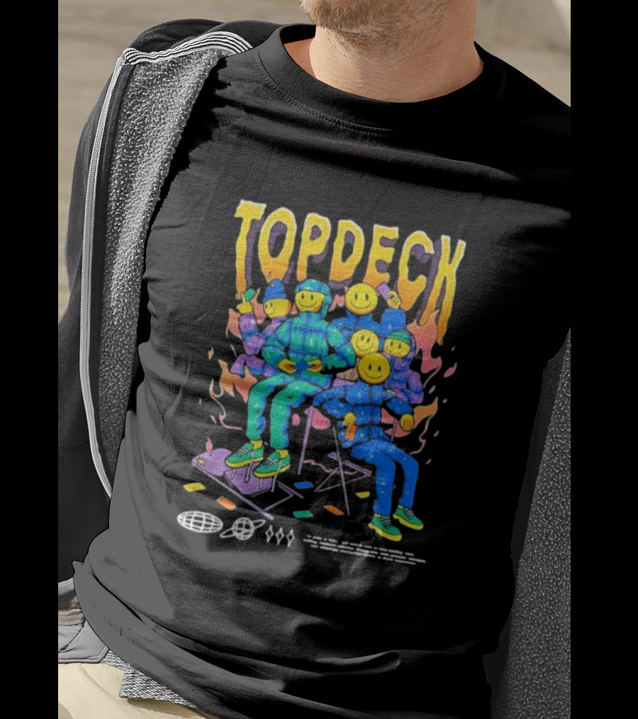 TOPDECK Smiley Squad Vibrant Characters With Musical Vibes T-Shirt