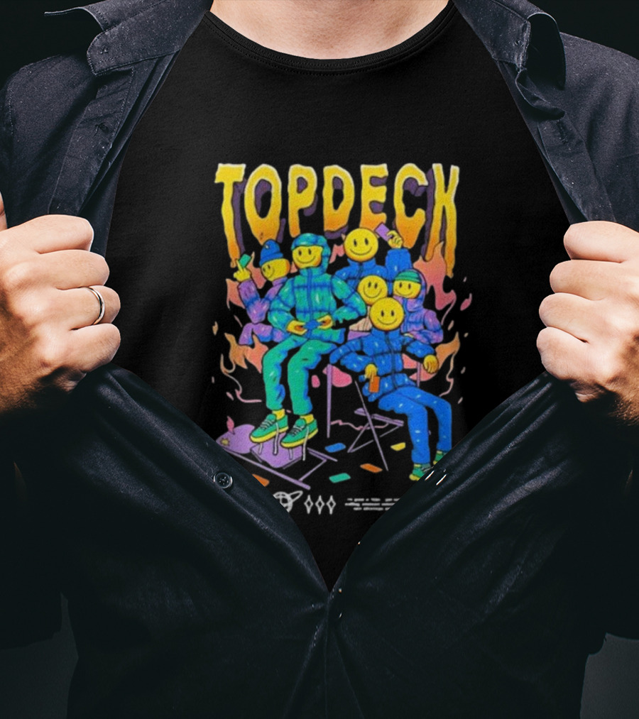 TOPDECK Smiley Squad Vibrant Characters With Musical Vibes T-Shirt
