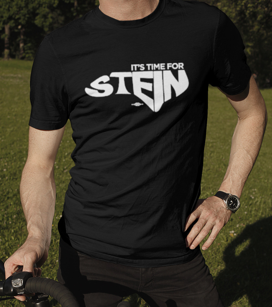 IT’S TIME FOR STEIN Classic Superhero Inspired Bold Lettering T-Shirt