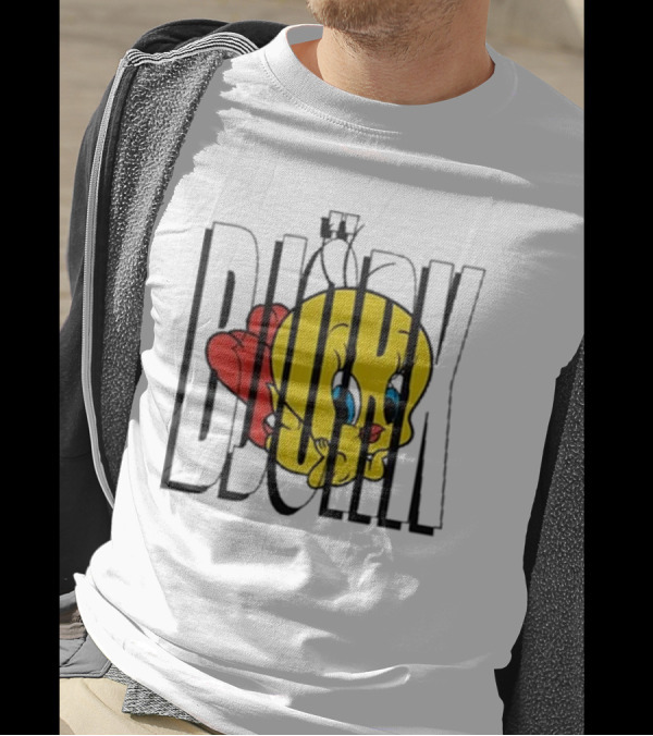 Lxix Apparel Tweety Bjork Bold Cartoon Contrast T-Shirt
