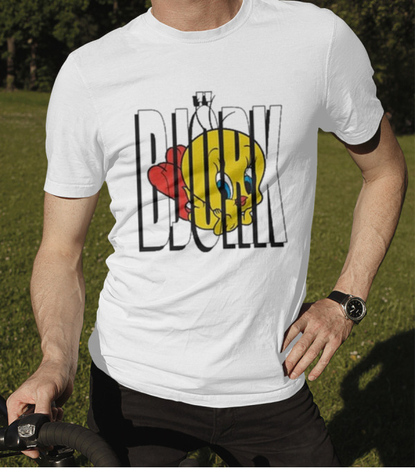 Lxix Apparel Tweety Bjork Bold Cartoon Contrast T-Shirt