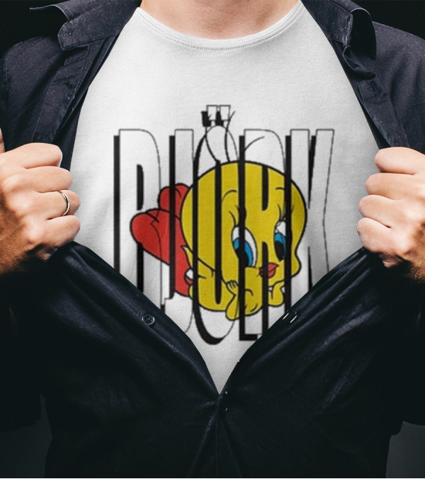Lxix Apparel Tweety Bjork Bold Cartoon Contrast T-Shirt