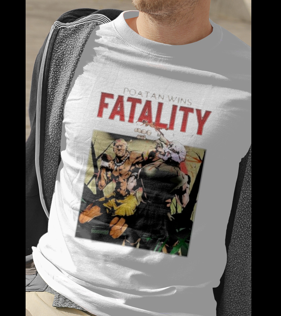 Poatan Wins Fatality Comic Style Fight Scene T-Shirt
