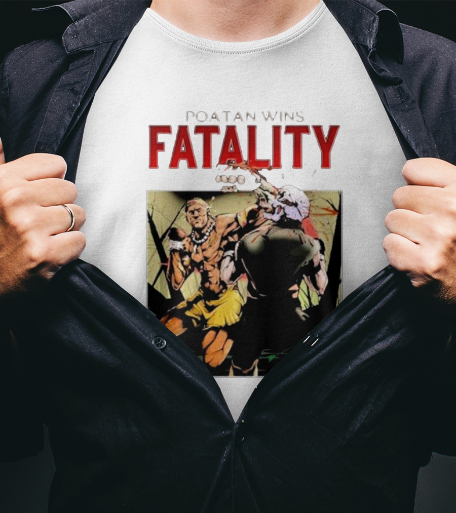 Poatan Wins Fatality Comic Style Fight Scene T-Shirt
