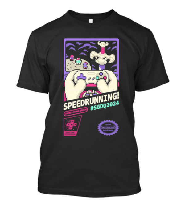 Speedrunning Games Done Quick Video Game Speedrunning #SGDQ2024 Official Gamer's Seal Of Quality T-Shirt