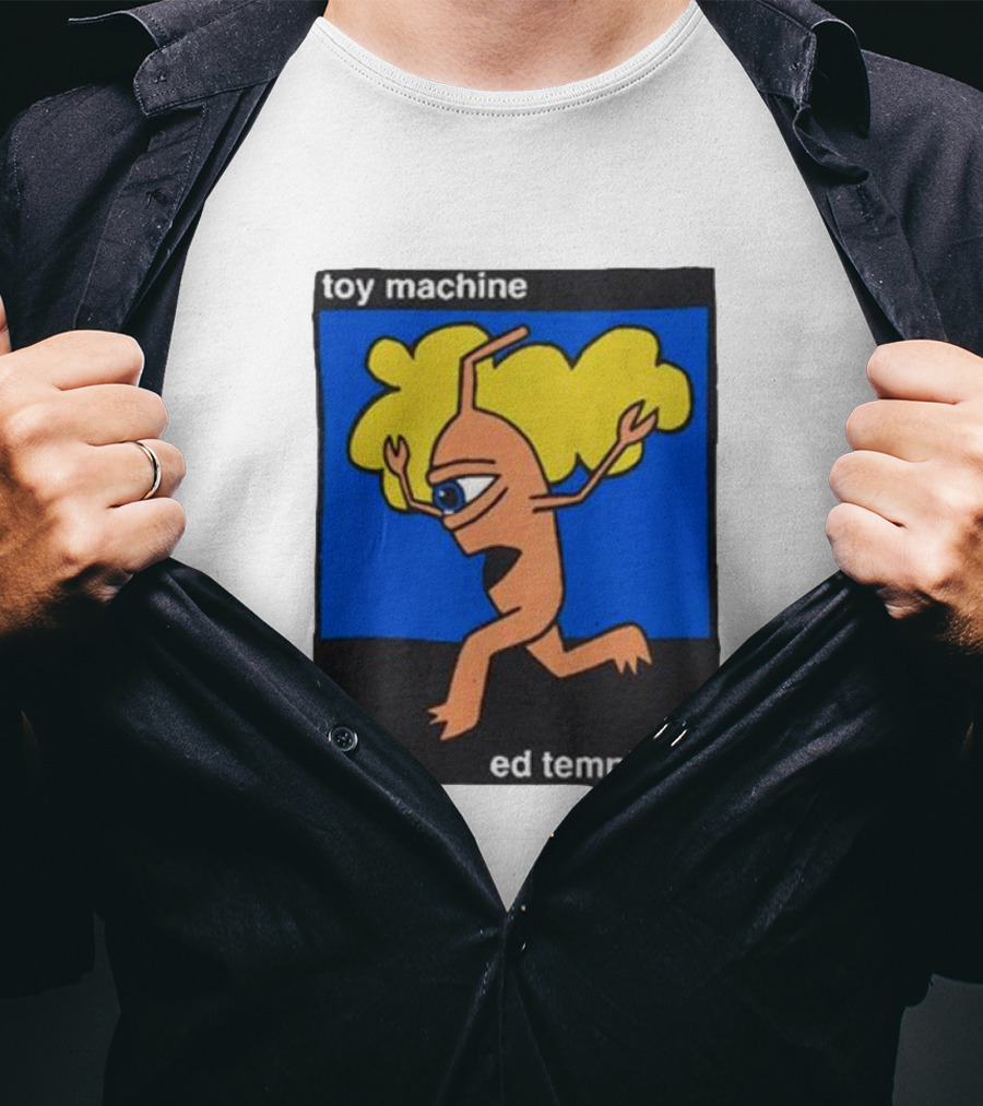 Toy Machine Ed Templeton Cartoon Character With Yellow Hair And One Eye T-Shirt