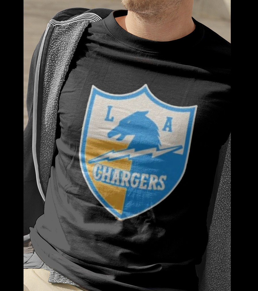 Los Angeles Chargers 1961 Vintage Logo Shield With Horse And Bolt T-Shirt