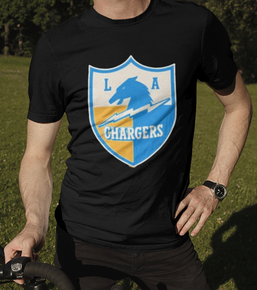 Los Angeles Chargers 1961 Vintage Logo Shield With Horse And Bolt T-Shirt