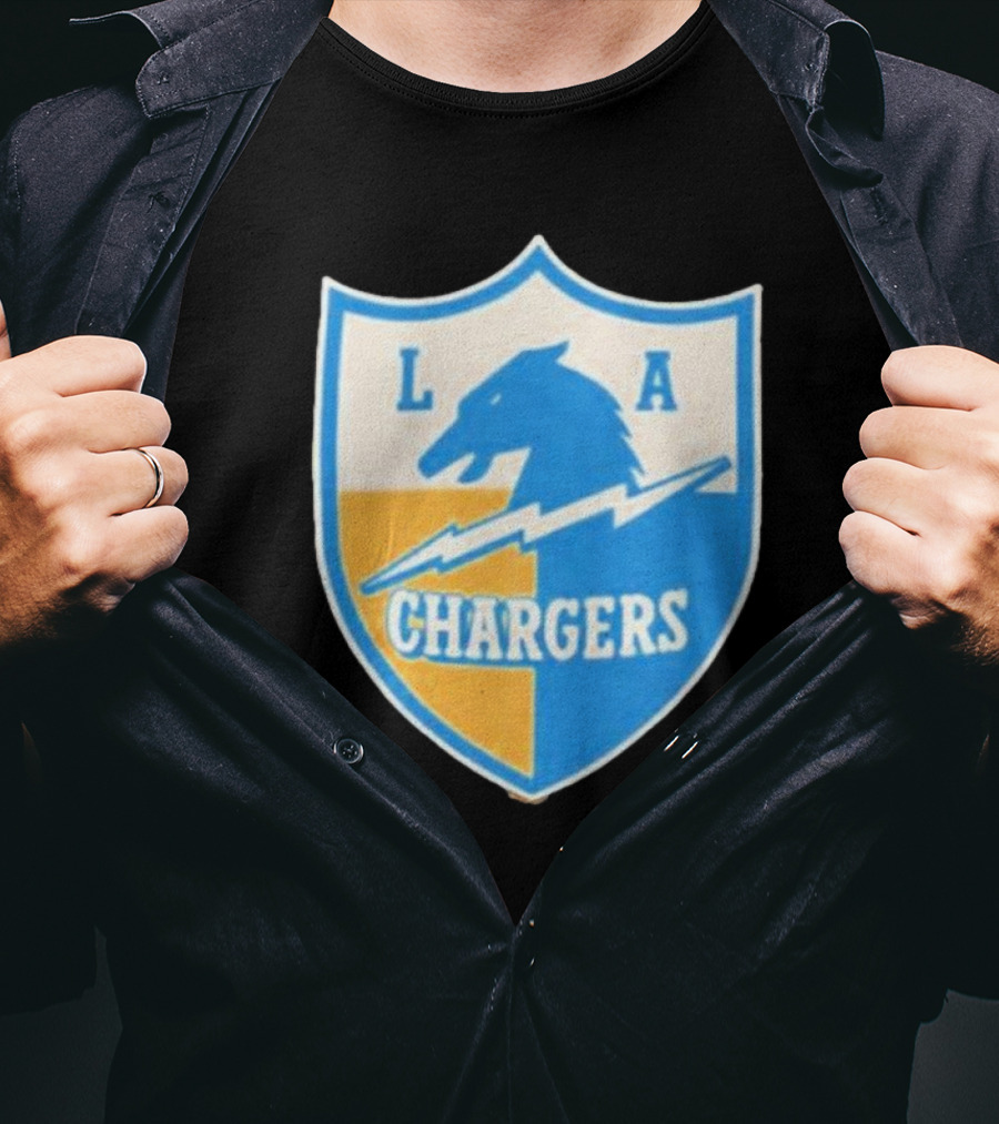 Los Angeles Chargers 1961 Vintage Logo Shield With Horse And Bolt T-Shirt