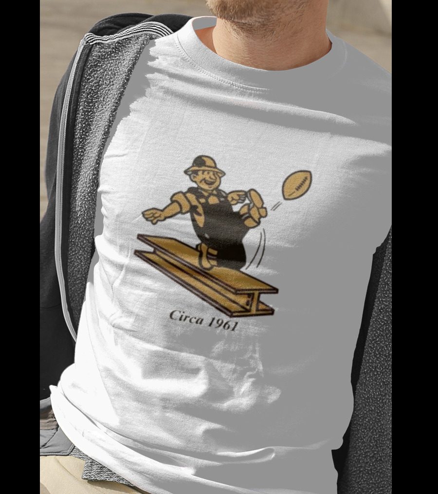 Pittsburgh Steelers Circa 1961 Football Kick Ironworker T-Shirt
