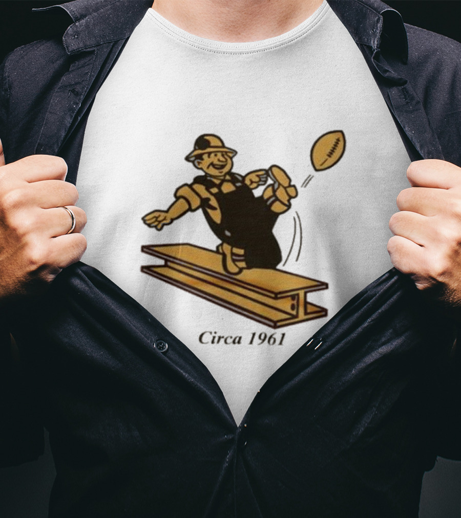 Pittsburgh Steelers Circa 1961 Football Kick Ironworker T-Shirt