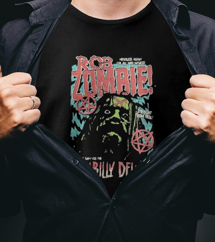 Rob Zombie Merciless Agony Hellbilly Deluxe Straight From Hell T-Shirt