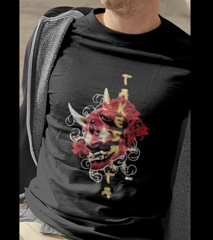 Takeshita Demon Oni Mask Floral ABM T-Shirt