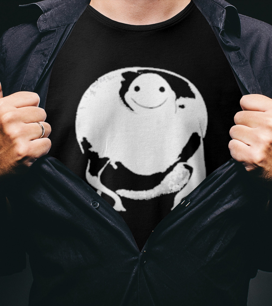 Marble City Pizza Cow Happy Black And White Smiling Cow T-Shirt